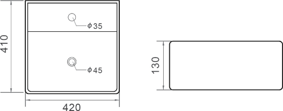 Раковина накладная 42 см Orange B04-405w, белый глянцевый