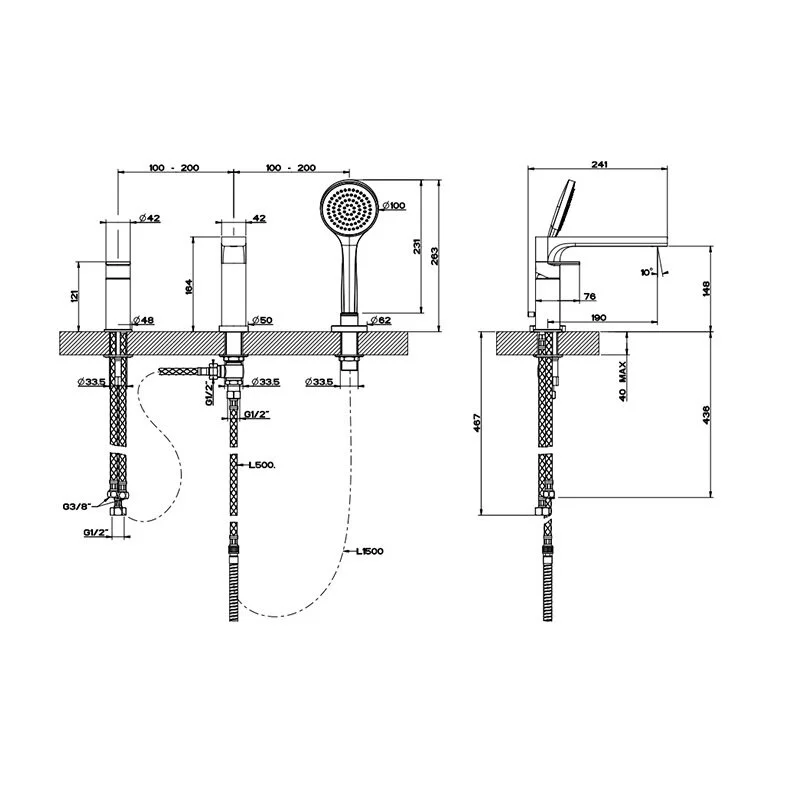 Смеситель для раковины Gessi Via Manzoni 38634/299 черный