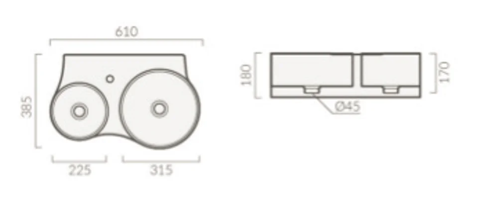 Раковина Cerutti Spa Double СT9706 белый