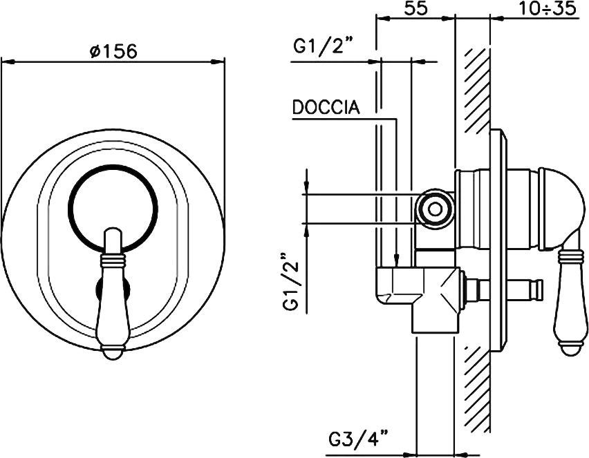 Смеситель Nicolazzi Signal 3460 BZ 76 для ванны с душем