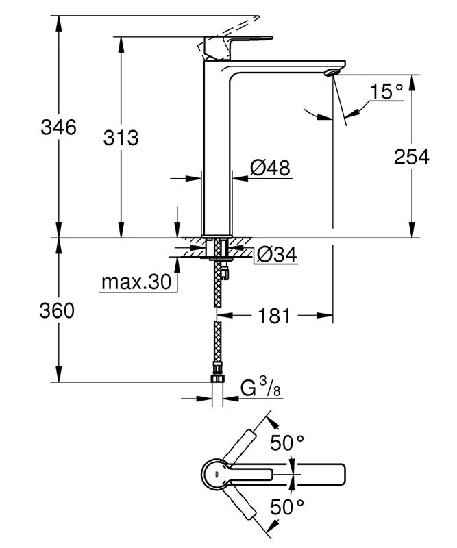 Смеситель для раковины Grohe Lineare New 23405AL1 черный