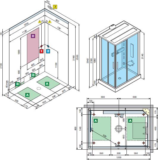 Душевая кабина Novellini NEXIS1 A 129DT1F-1KT