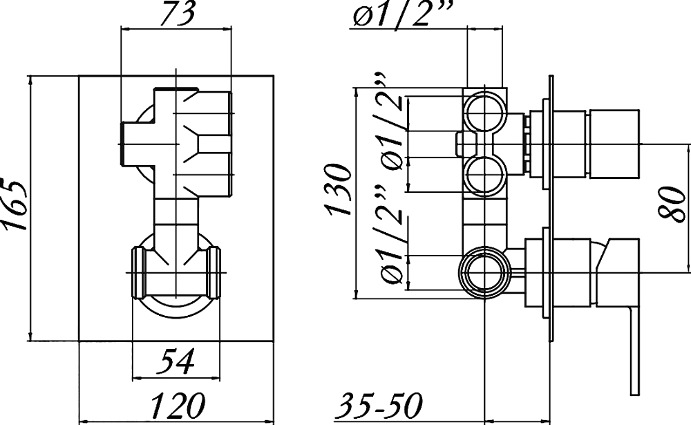 Смеситель Migliore Kvant ML.KVT-2732 Cr с внутренней частью