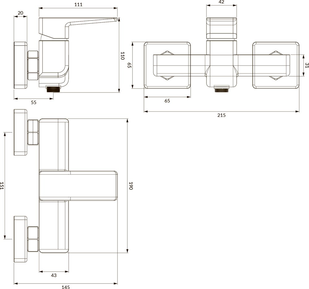 Смеситель для душа Omnires Parma PM7440CR, хром