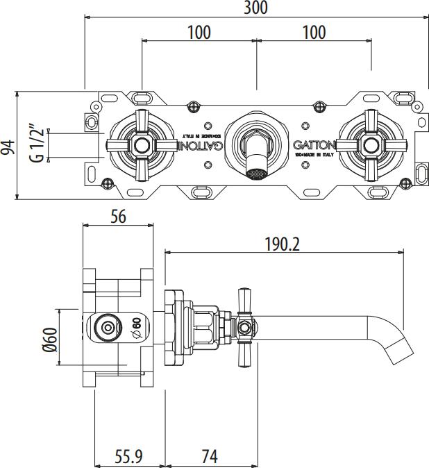 Смеситель для раковины Gattoni TRD TR106/18C0 хром