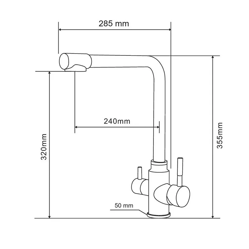 Смеситель для кухни Orange Boni M15-008b черный