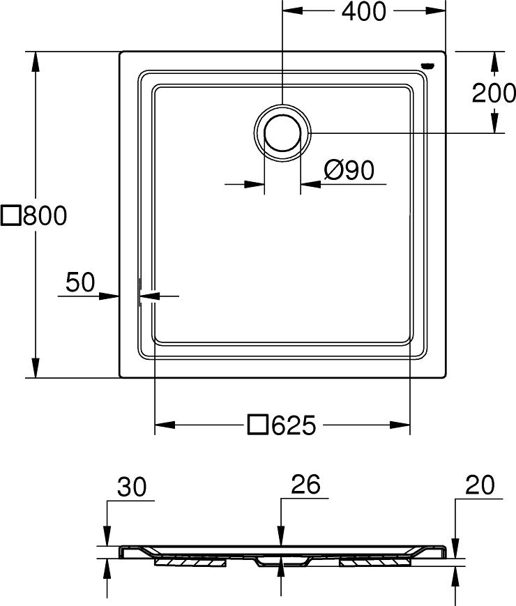 Поддон для душа Grohe Universal Shower Trays 39302000