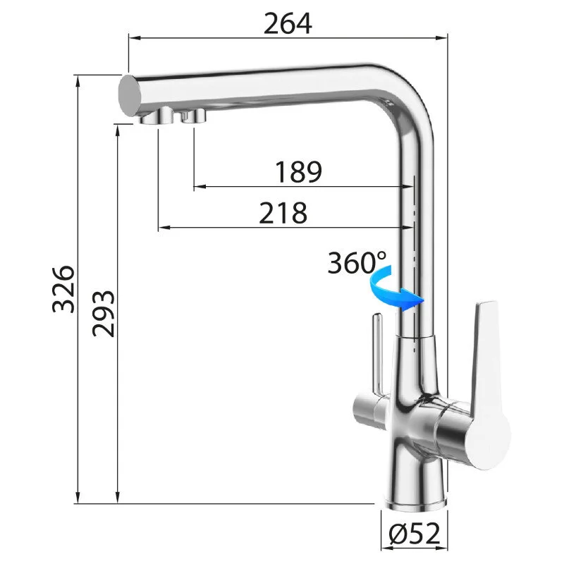 Смеситель для кухни Elghansa Kitchen Pure Water 56A5404 хром