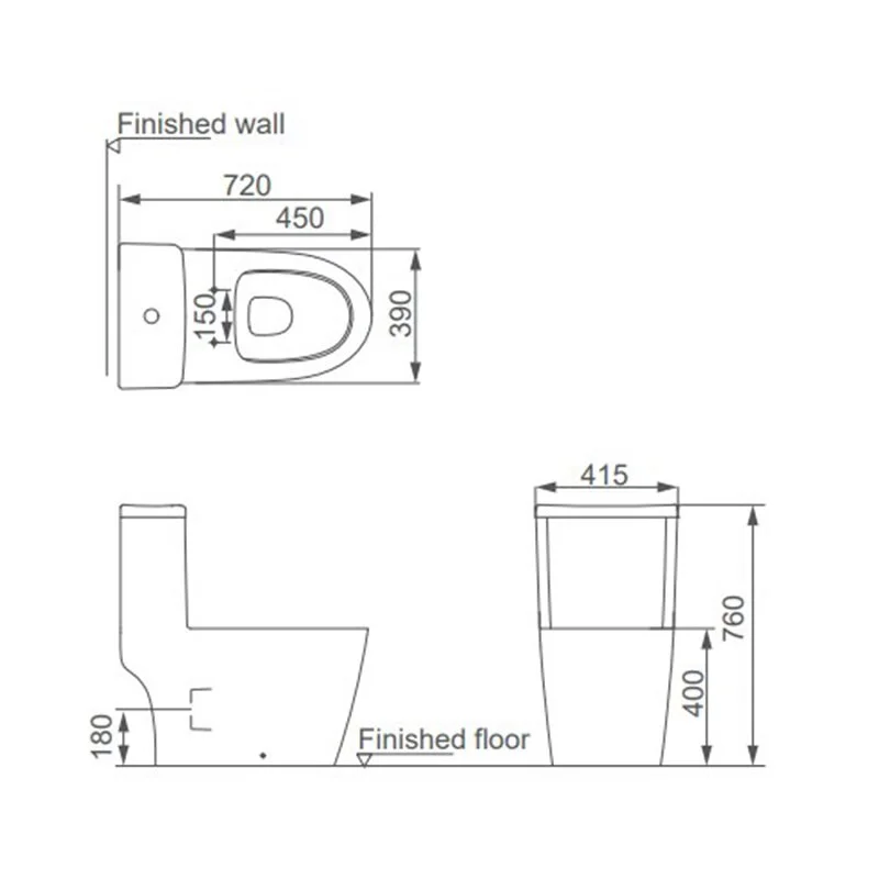 Унитаз-моноблок Comforty, безободковый, сиденье с микролифтом, белый, 00-00014866 (CF3C6327P)