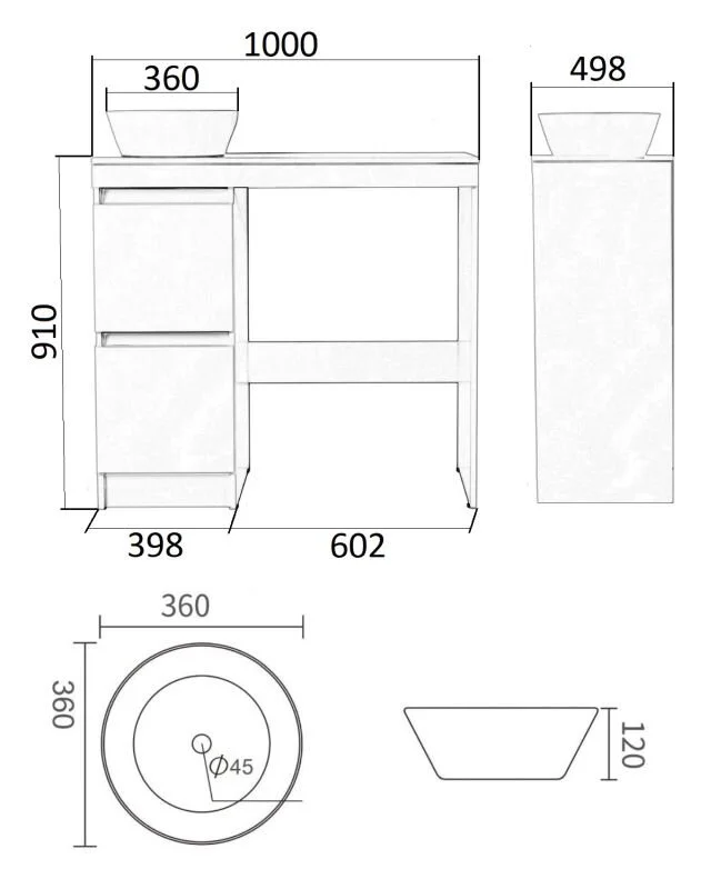 Тумба под раковину Orange Optima STM-100TUW+RA белый