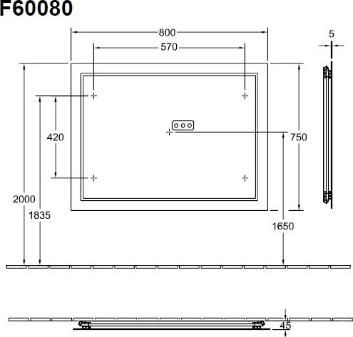 Зеркало Villeroy&Boch Finion F6008000