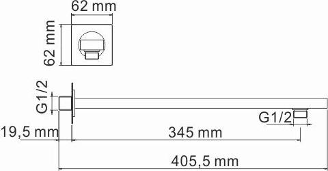 Кронштейн для верхнего душа WasserKRAFT A090, хром