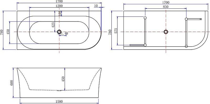 Акриловая ванна Allen Brau Priority 4 В 170x78 2.31004.20B правая, белый