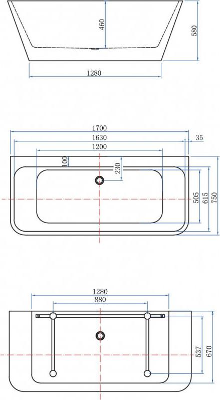 Акриловая ванна Aquanet Family Perfect 170x75 13775-MW, белый матовый