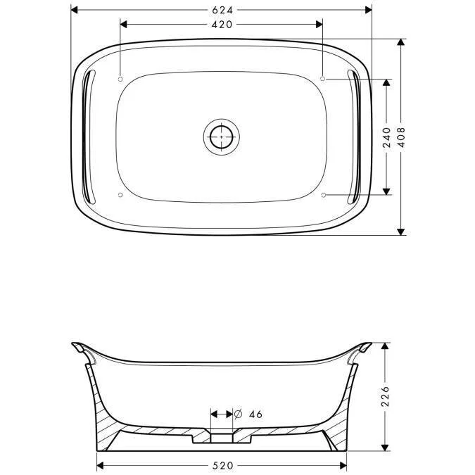 Раковина накладная Axor Urquiola 11300000 белый