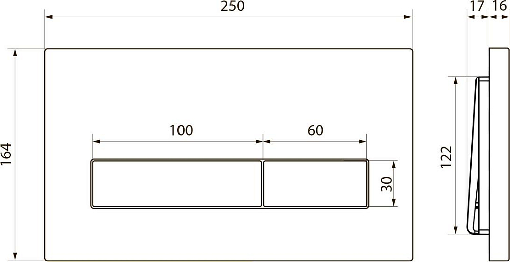 Клавиша смыва Point Меркурий PN44831GM, графит