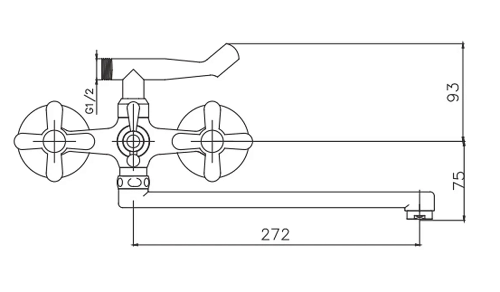 Смеситель для ванны с душем Cron CN25 CN2125 хром