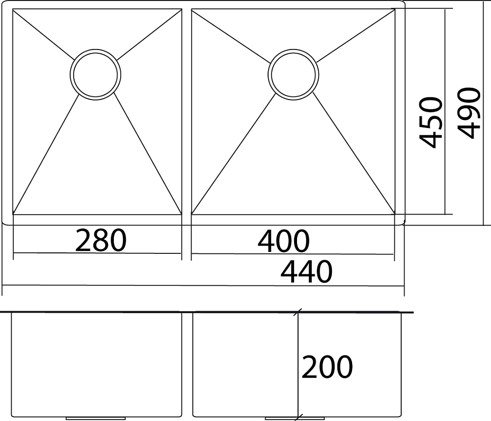 Кухонная мойка Oulin OL-F202