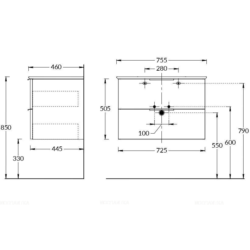 Тумба под раковину Kerama Marazzi Piano 75 см PI.F.75\OLM дымчатый вяз