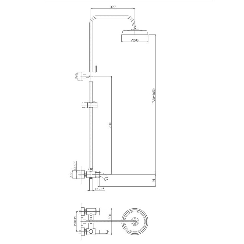 Душевая система Haiba HB2407 хром