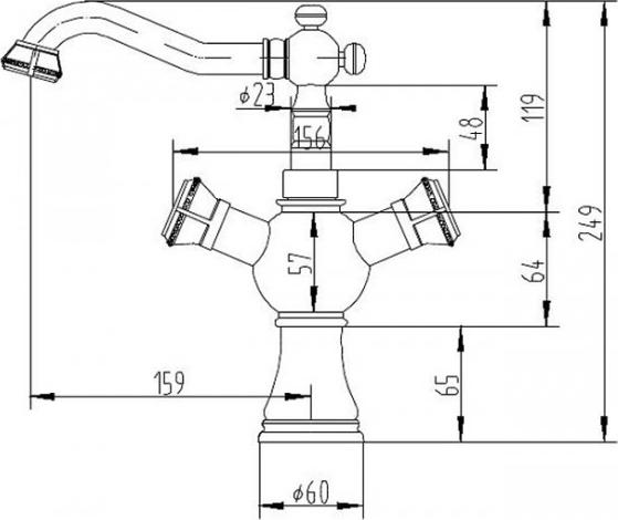 Смеситель для раковины ZorG Antic A 5006U-BR двухрычажный бронза