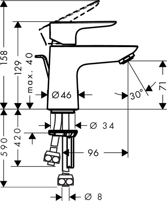 Смеситель для раковины Hansgrohe Talis E 71707000, хром