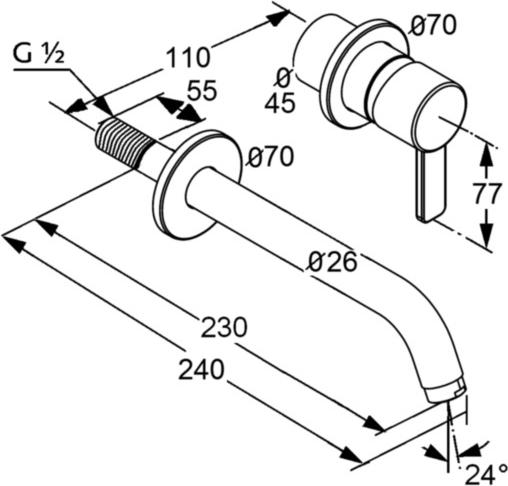 Смеситель для раковины Kludi Bozz 382453976, чёрный