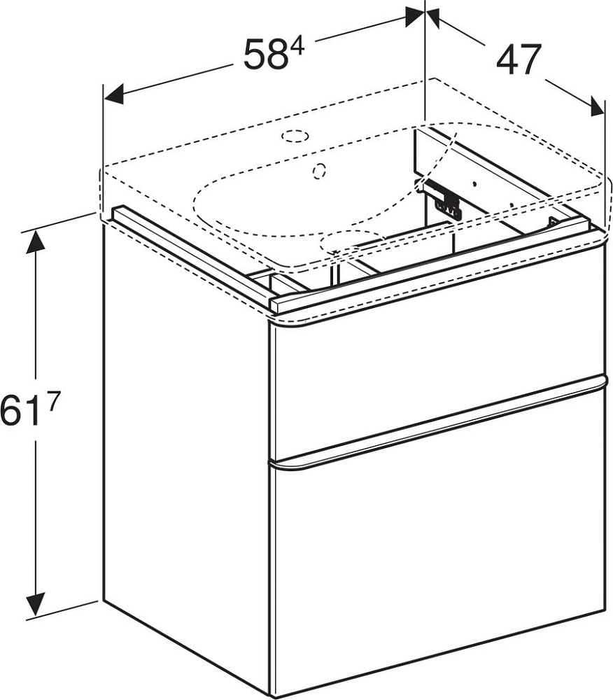 Мебель для ванной 60 см Geberit Smyle 529.352.00.6, белый