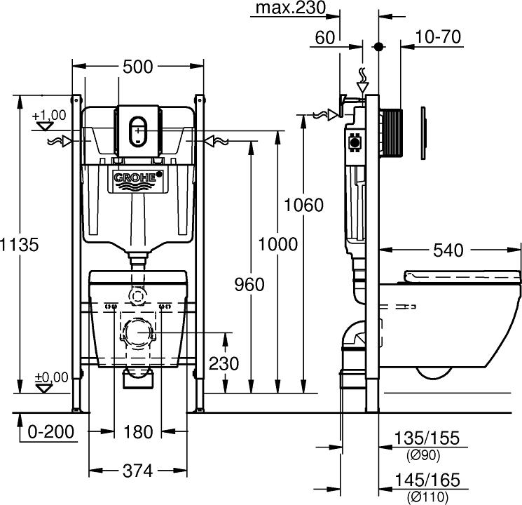 Готовый набор для унитаза Grohe Solido 39535000