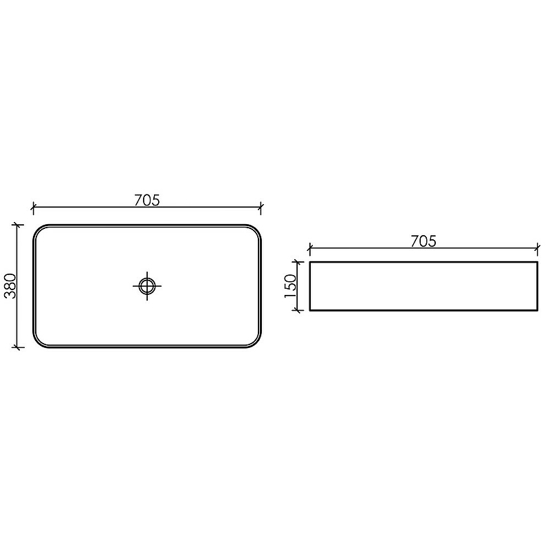 Раковина накладная Ceramica Nova Element CN6054MB черный