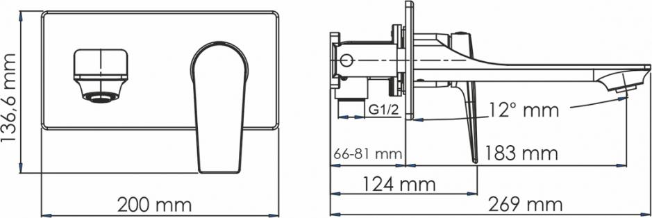 Смеситель для раковины WasserKraft Aisch 5530, матовое золото