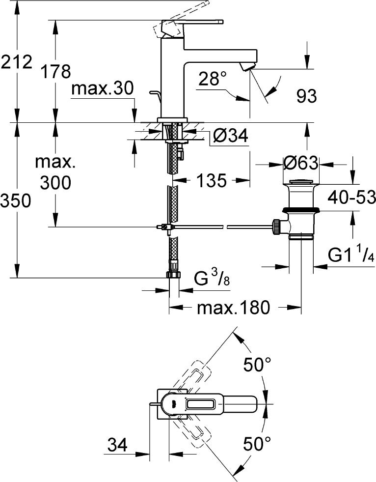 Смеситель Grohe Quadra 23441000 для раковины