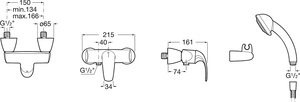 Смеситель для душа Roca M2 5A2068C00