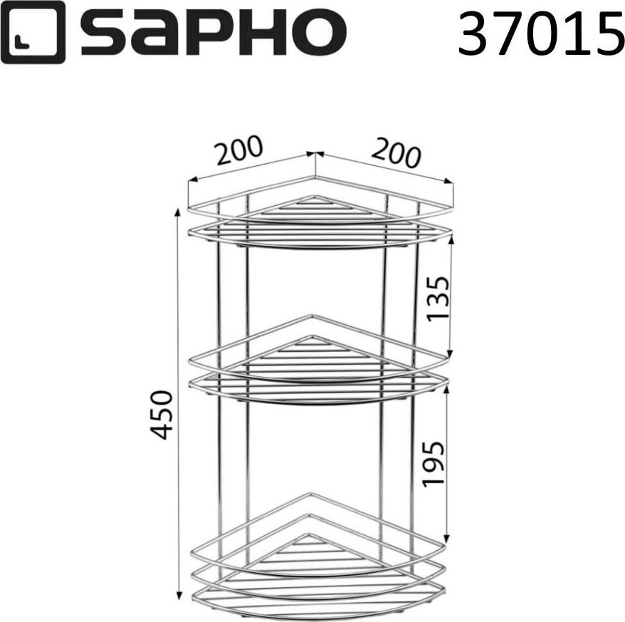 Полка угловая Sapho Chrom Line 37015, хром