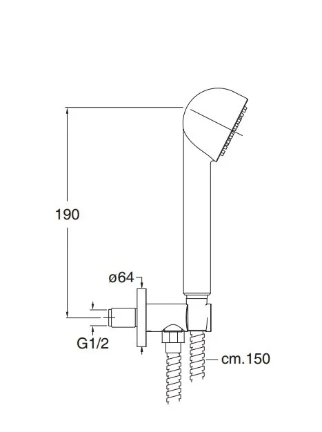 Душевой гарнитур Cristina Rubinetterie Uni/C PD47251 хром