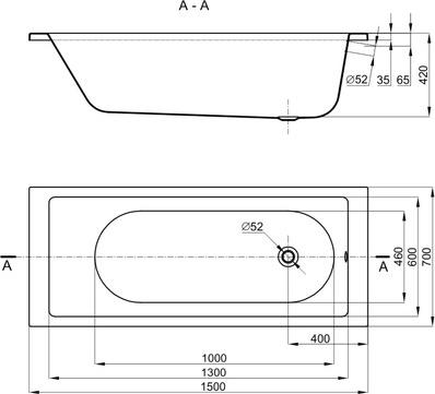 Акриловая ванна Sturm Aneo BT-ANEO 150х70 15070-BNCR