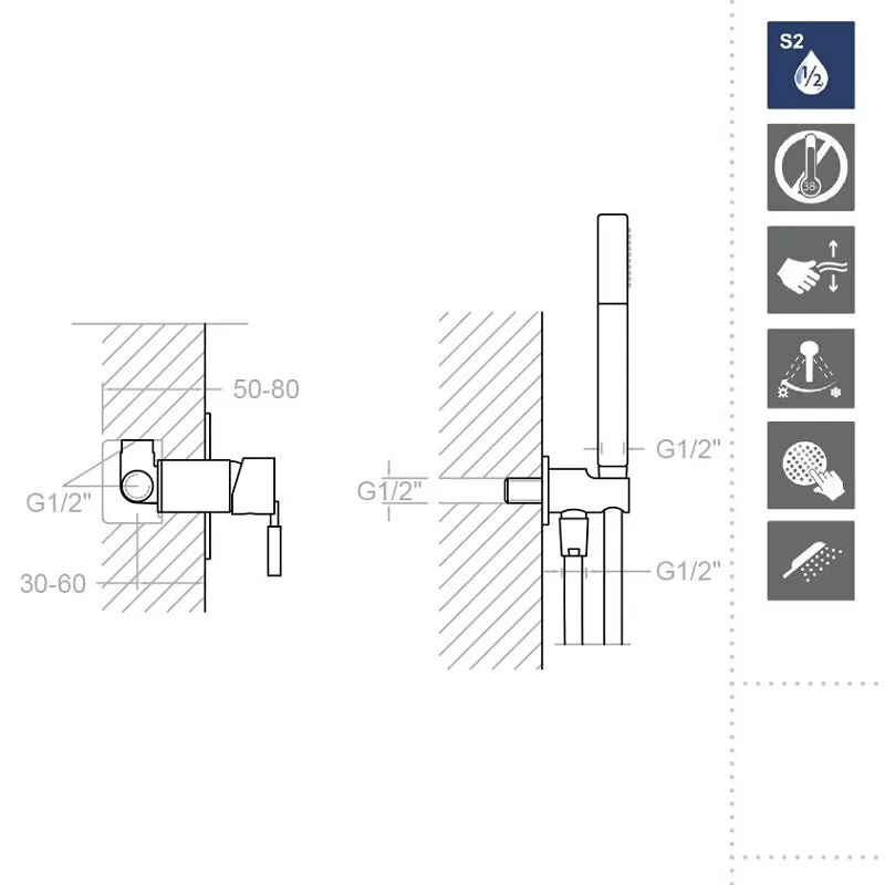 Смеситель для душа Ramon Soler Atica K7518011 хром