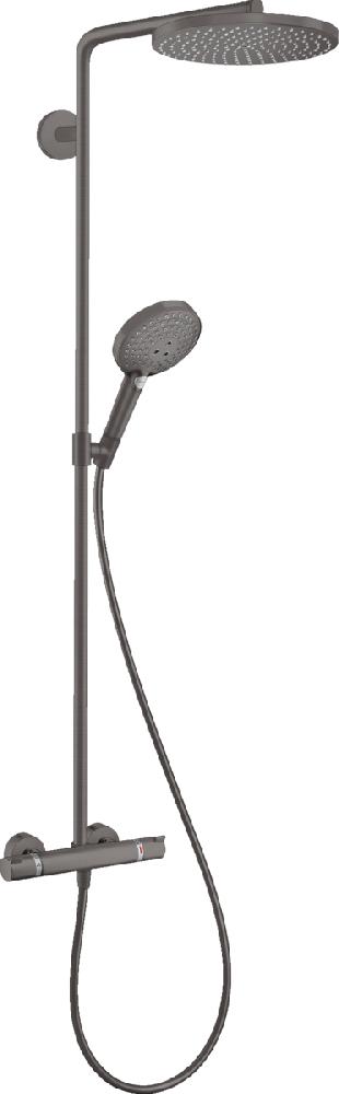 Душевая стойка Hansgrohe Raindance S Showerpipe 240 PowderRain 1jet 27633340,  шлифованный чёрный хром