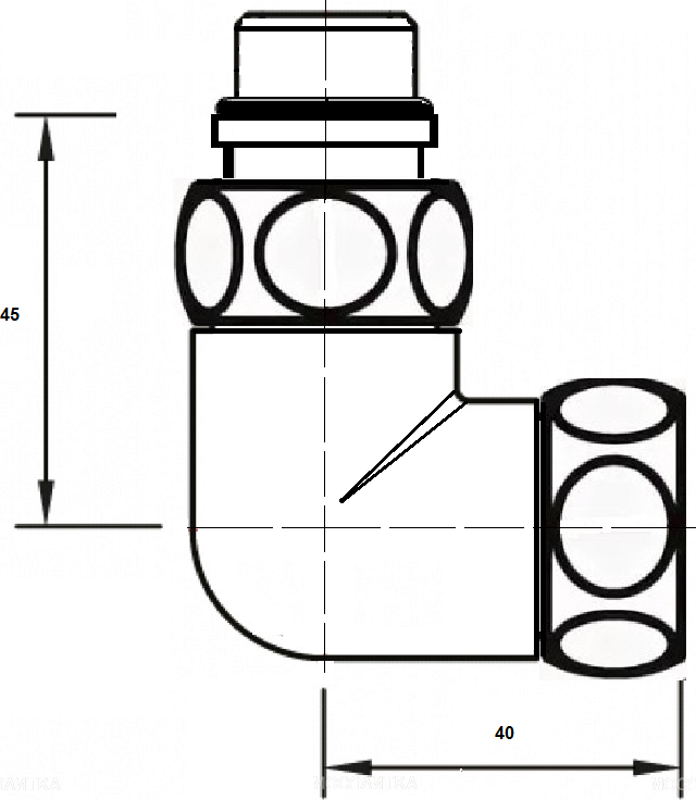 Комплект подключения Secado BP-HP 3/4"х1/2" 4673739246245, черный матовый