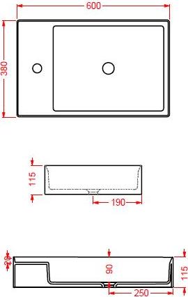 Раковина ArtCeram Scalino 60 см SCL003 05 00, белый матовый