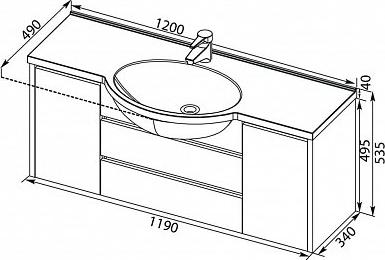 Тумба с раковиной Aquanet Лайн 120 00212984 белый