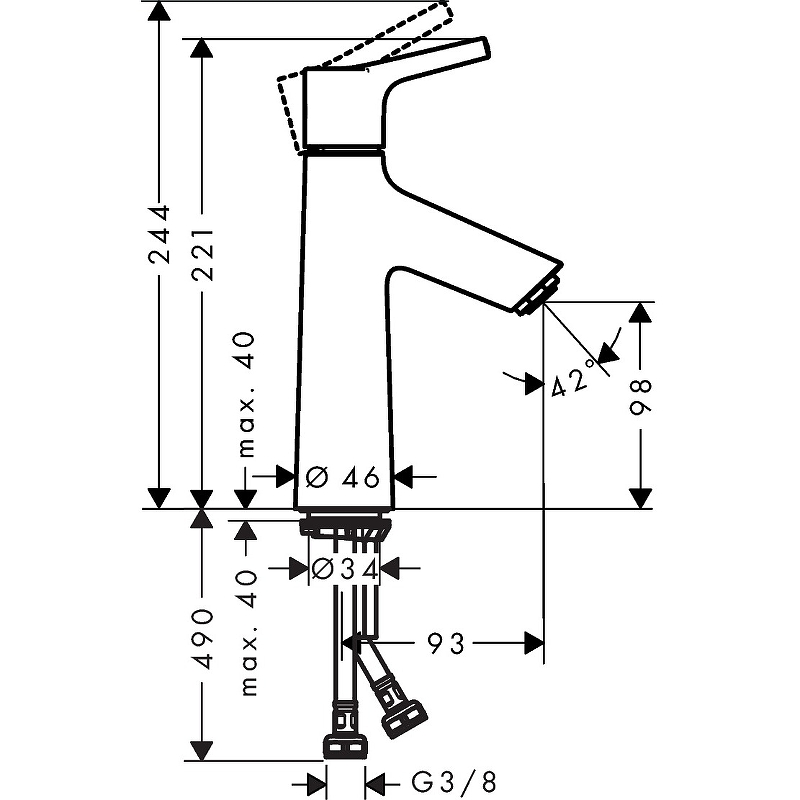 Смеситель для раковины Hansgrohe Talis S 72023000 хром