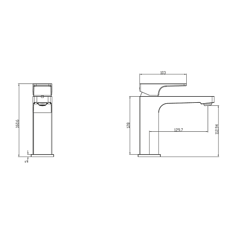 Смеситель для раковины Villeroy & Boch Architectura Square TVW125004000K5 черный