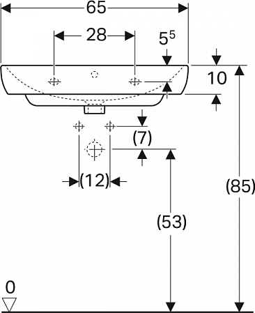 Раковина 65 см Geberit Smyle 500.230.01.1, белый