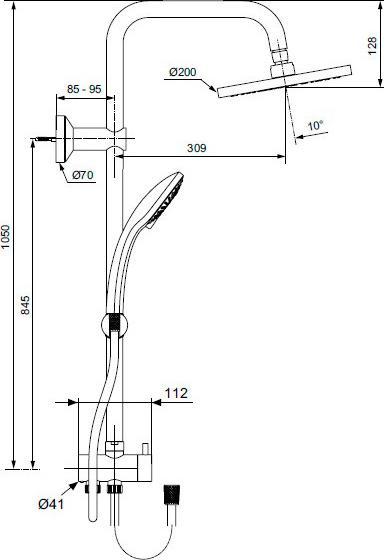 Душевая стойка Ideal Standard IdealRain eco A6281AA