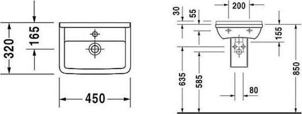 Рукомойник Duravit Starck 3 0750450000 (45 см)