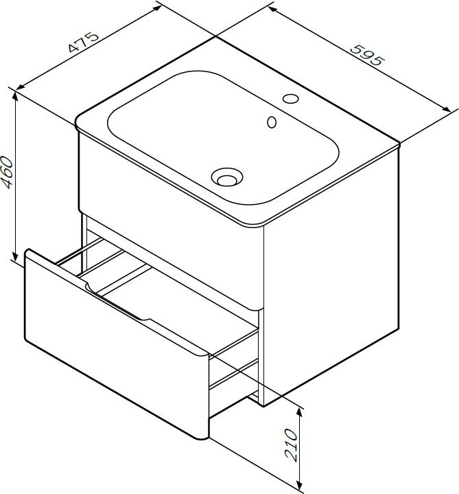 Тумба под раковину Am.Pm Bliss D M55FHX0602VF 60 см белая венге