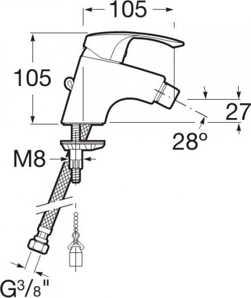 Смеситель для биде Roca Monodin 5A6107C00