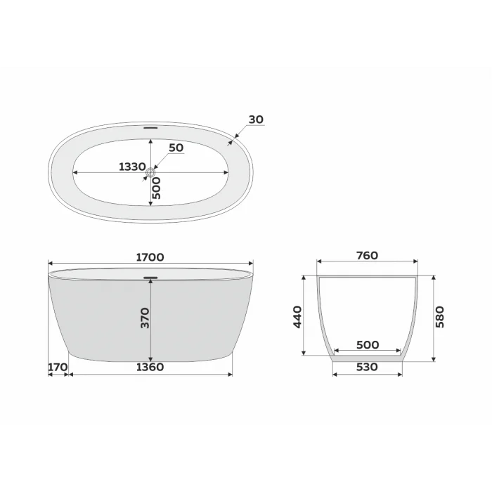 Акриловая ванна Delice Voyage DLR440104Bk черный