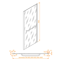 Душевая перегородка RGW Z-060-2B 352206208-14 профиль черный, стекло прозрачное